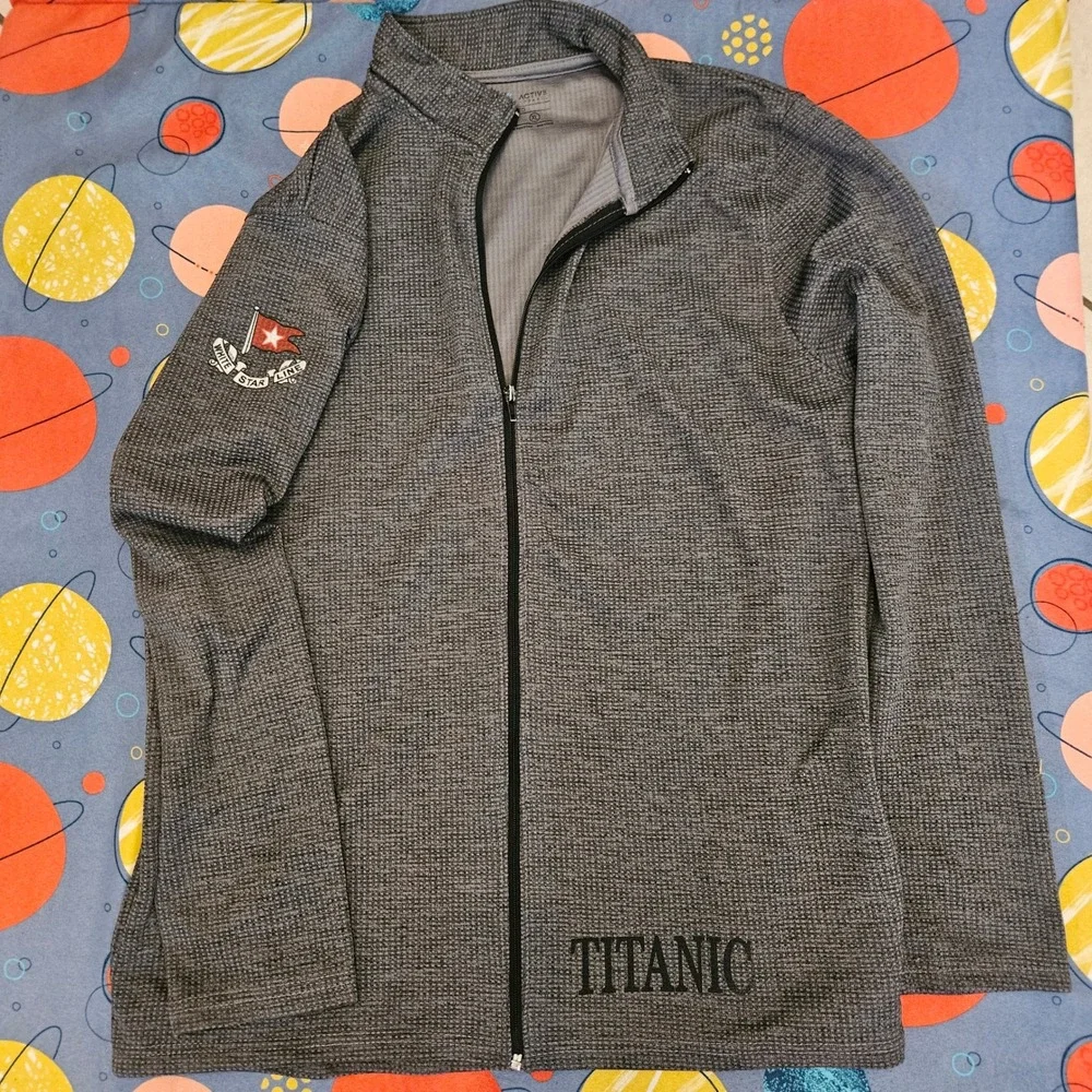 Titanic White‎ Star Line Active Full Zip Jacket Gray Activecool XL Unisex